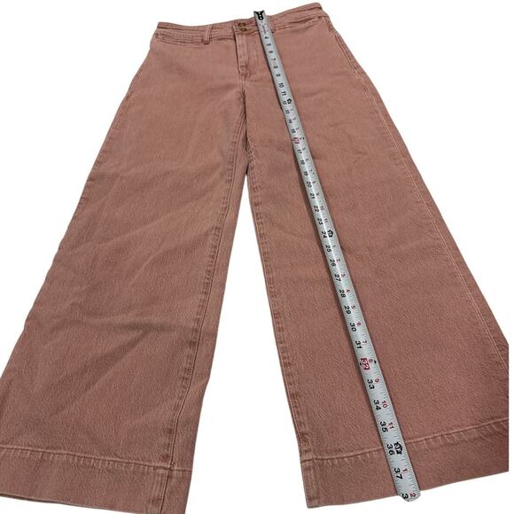 Faherty Women’s 28 Harbor High Rise Ankle Wide Leg Jeans Pink Boho Trendy Fun - Picture 11 of 12